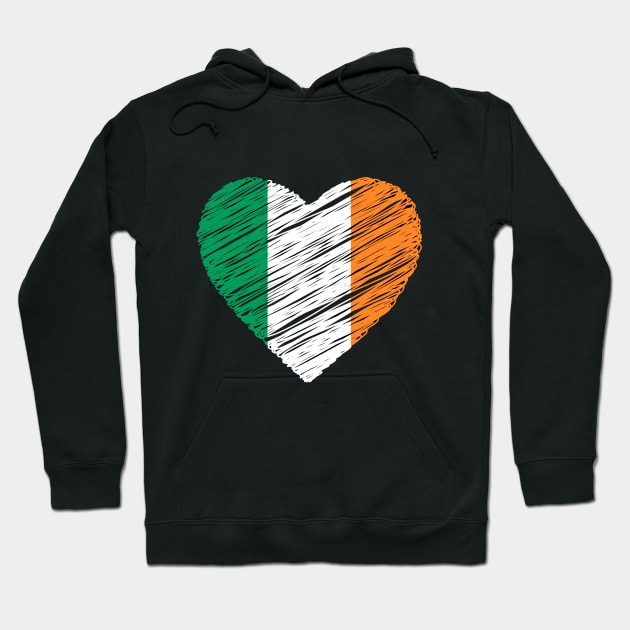 Love Ireland St Patricks Day Irish Flag Distressed Hoodie by Whimsical Splendours